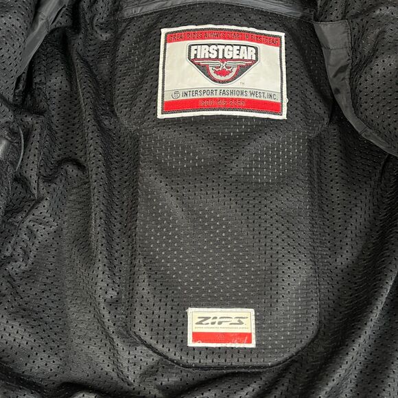 First Gear Leather Jacket Mens 42 S-Pilot Mesh Lined Biker Motorcycle Moto Coat - Picture 6 of 16